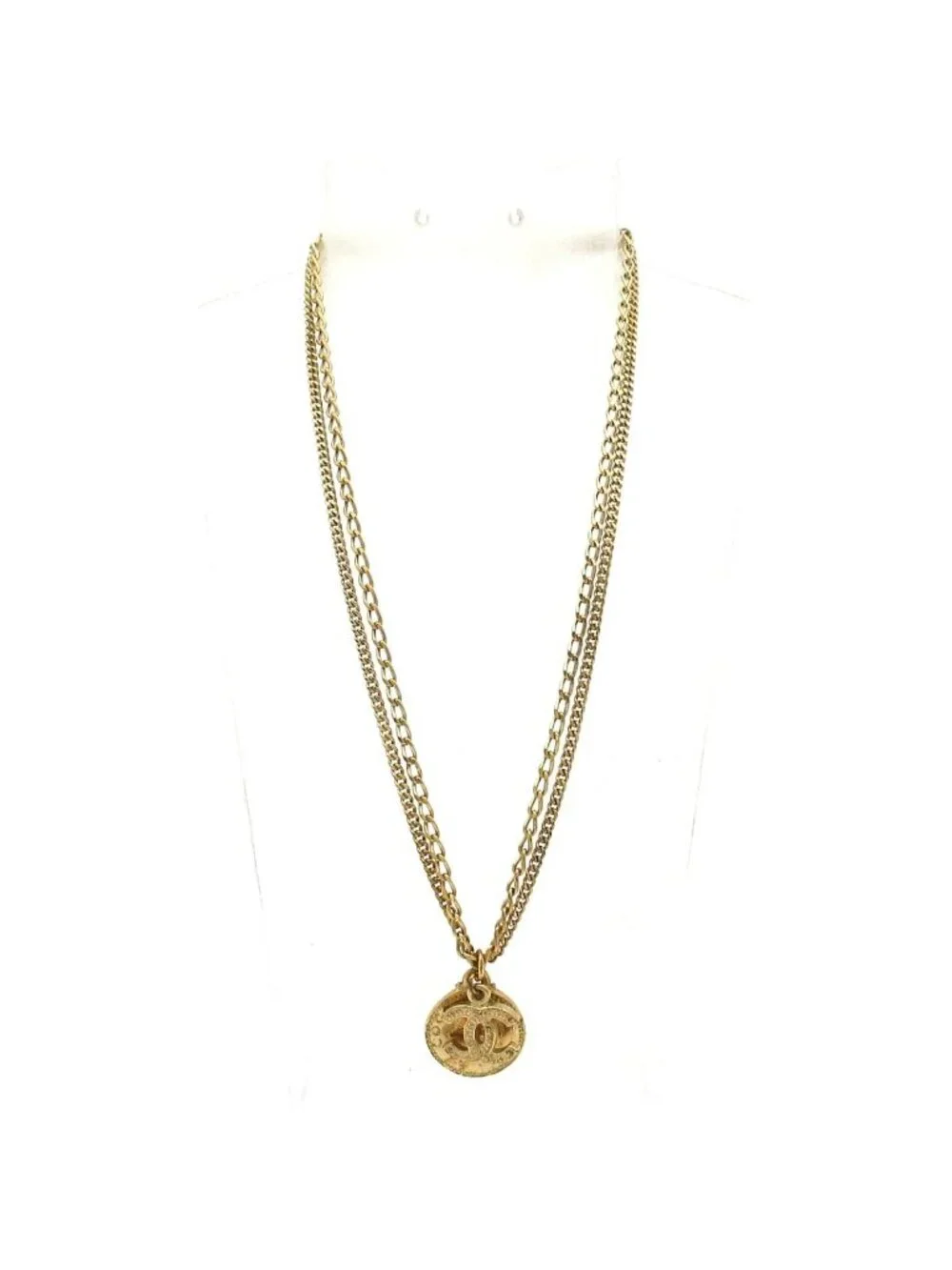 Chanel Necklace Gold Coin CC Logo Chain